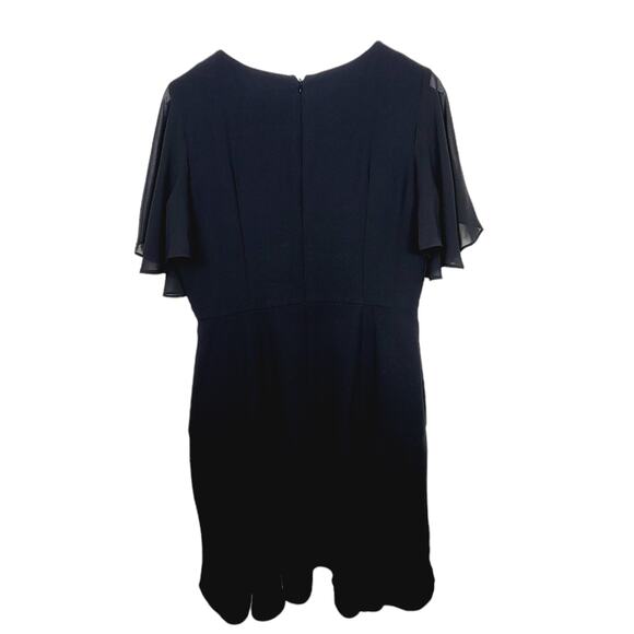 Catherine Malandrino Black Pleated Chiffon Bodice Fit & Flare Dress - Size 8 - Picture 4 of 7